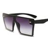 New Style Big Frame Sunglasses Retro Square Personality Conjoined Glasses Blue Bulk Luxury Men and Women Sunglasses