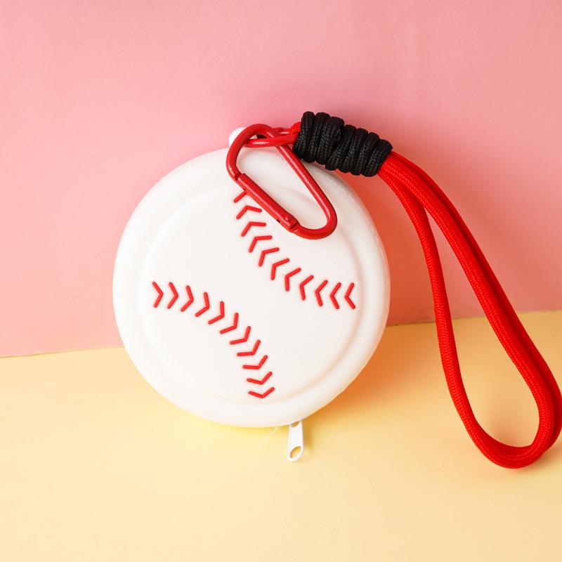 

Creative Sports Style Silicone Coin Purse Wallet Basketball Football Shaped Storage Bag Headphone Box Schoolbag Pendant Keychain B