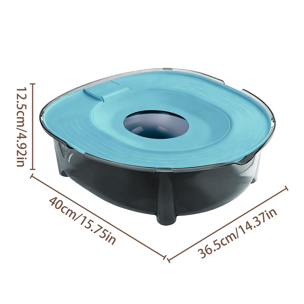 

new Litter Box For Large Cats Anti-Splash Non-Slip Removable Open Top Toilet Kitten Litter Tray For Small Medium Big Pet Indoor синій