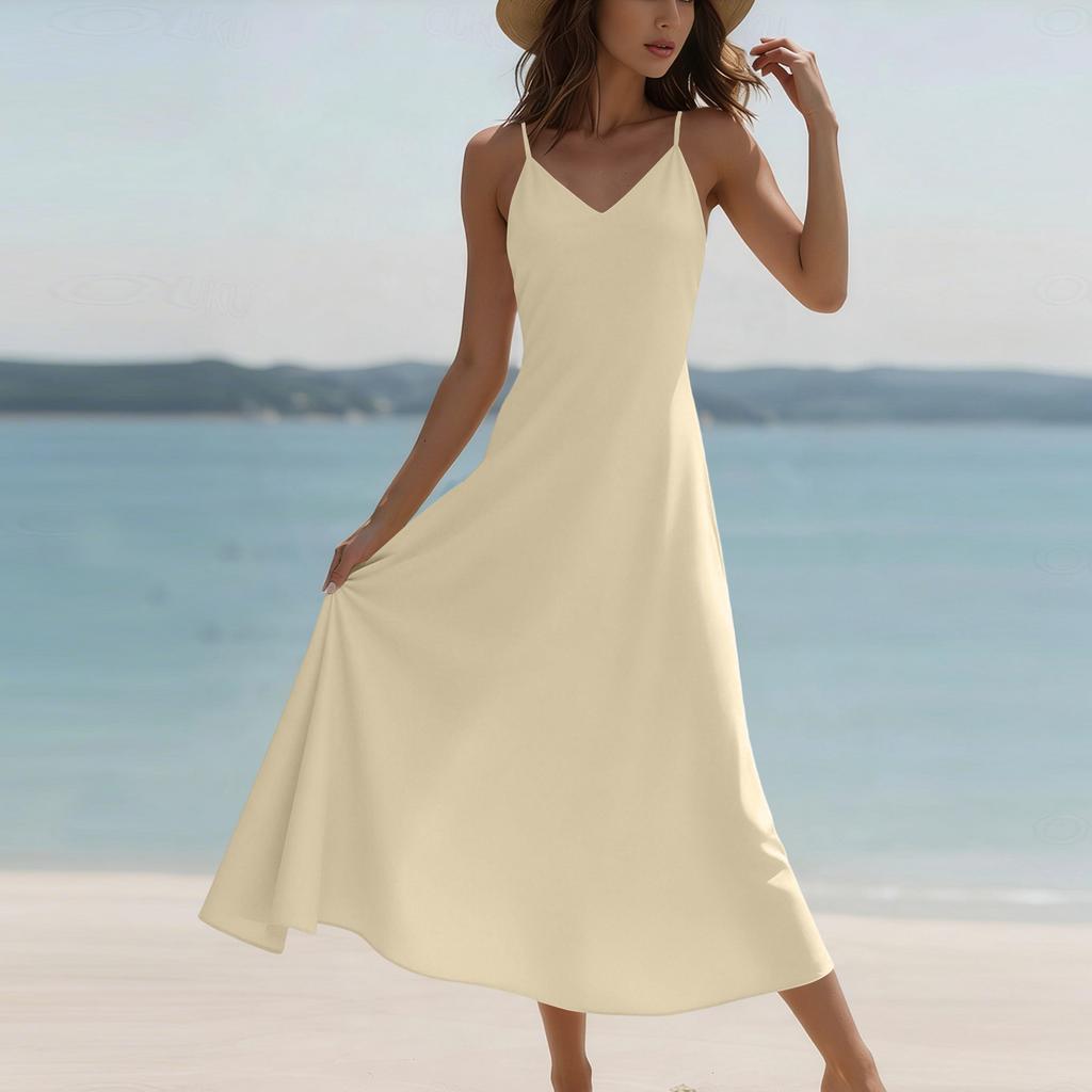 Summer Dresses For Women Dresses Long Flowy A Line Sleeveless Sundresses With Pockets