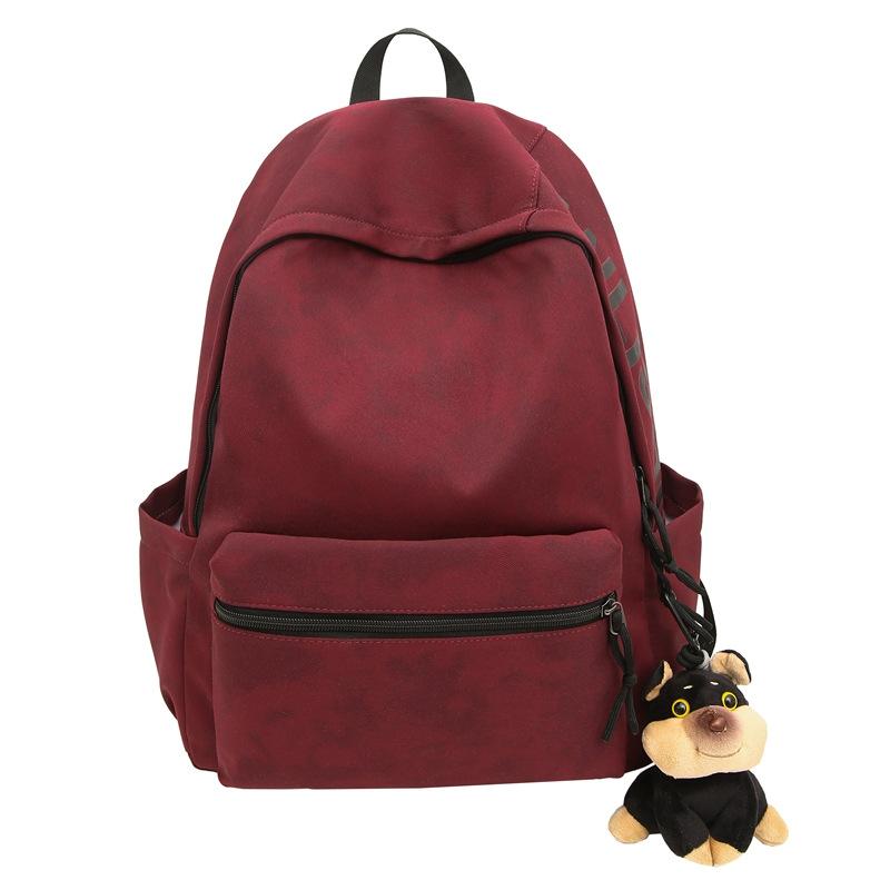 

Японский Повседневный Рюкзак Большой Вместимости Мужской и Женский Школьный Рюкзак для Старшеклассников с Буквами Дорожная Сумка Спортивный Рюкзак with pendant красный