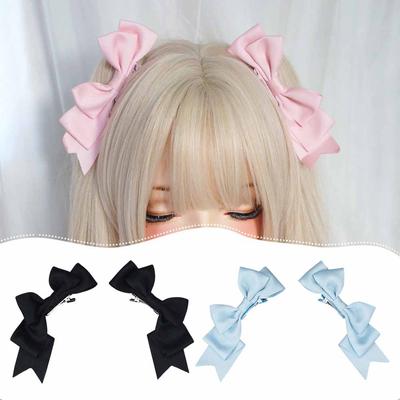 Handgemachte große Schleife Haarspange süße coole Mädchen Haarnadel japanische Doppel Pferdeschwanz Kopfbedeckung Lolita Cosplay Kopfschmuck Jk Uniform Haar-Accessoire #468713