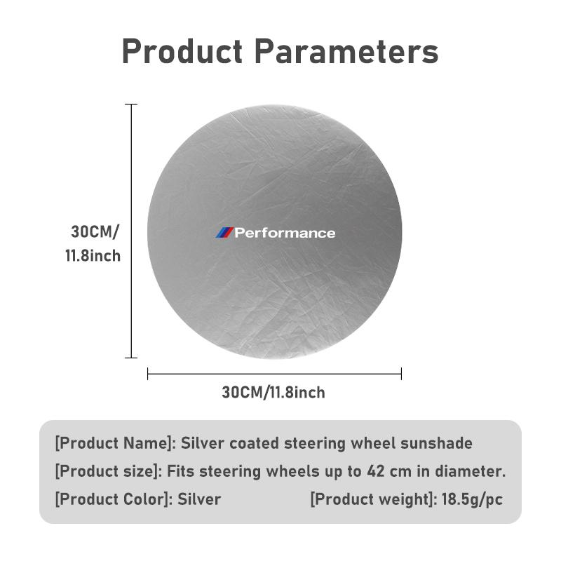 Car Steering Wheel Sun Block Silver Coated Cloth Sun Shade Cover For BMW Performance Alpina iX7 X1 X2 M3 M6 X3 X4 X5 X6 E62