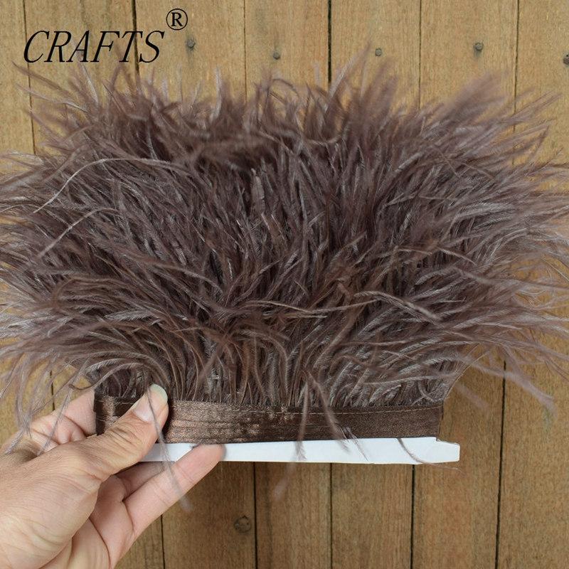 FeatherHigh quality fluffy ostrich feather trimming cloth sideband 5M 10M long DIY clothing accessories decorative accessories 8-11cm