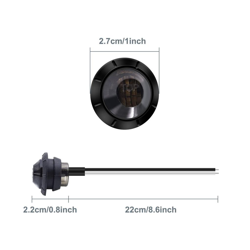 Aoling LED Side Markers, White Truck Marker Lamp RV Bus Shoulder Light Tiger