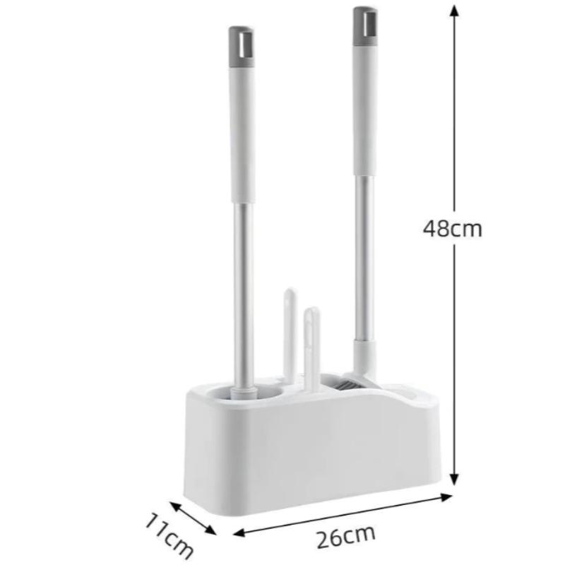 Bathroom Cleaning Made Easy with 4-In-1 Multifunctional Toilet Brush, Full 360° No Dead Corner Cleaning Set.