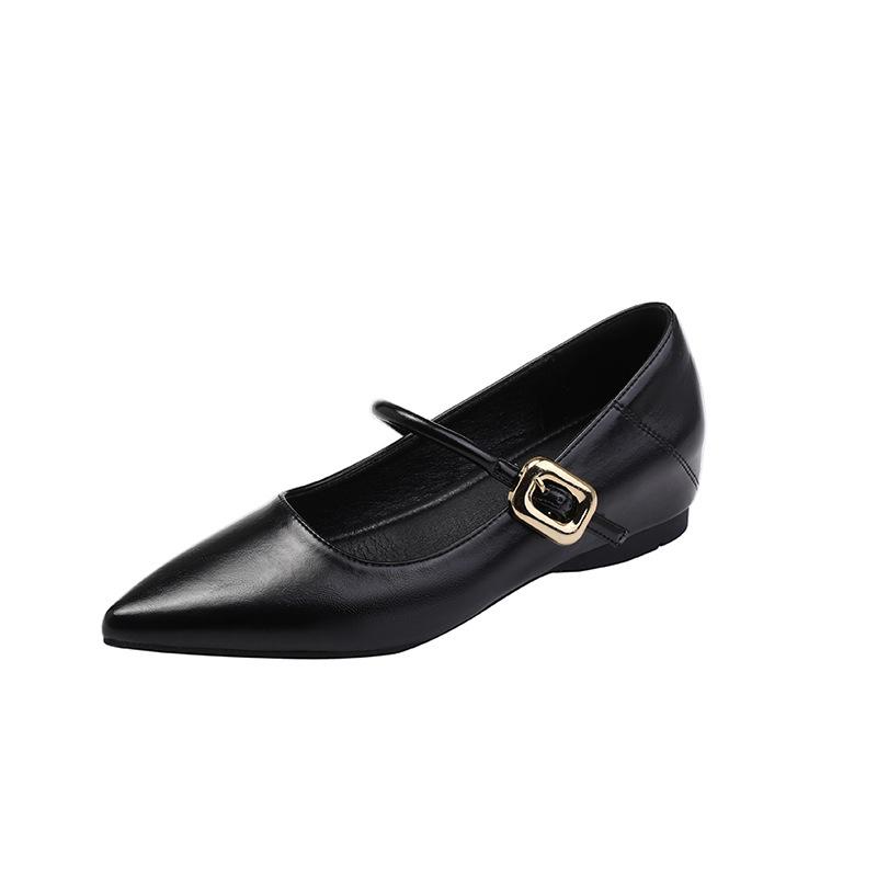 French retro inner height increase Mary Jane women's spring new versatile pointed commuting fashion evening grandma shoes