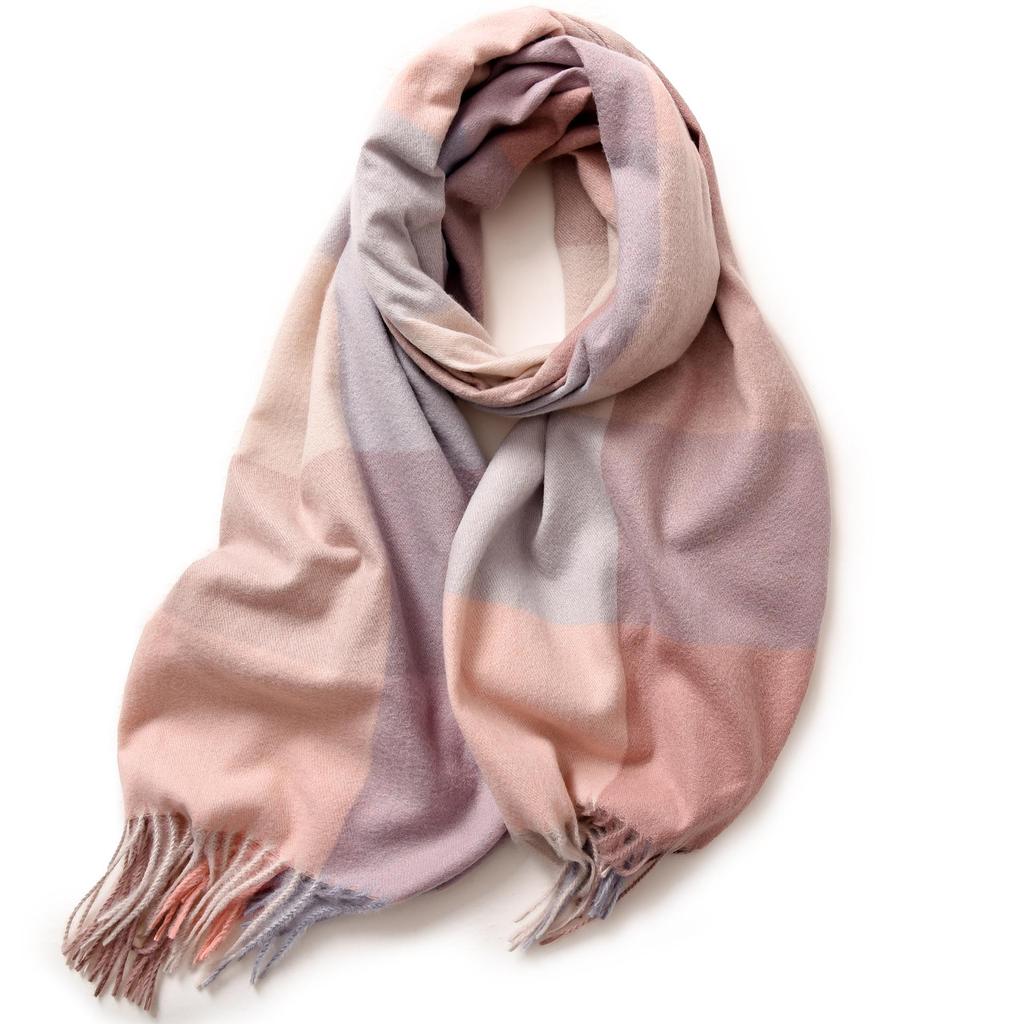 2025 Elegant Women's Striped Plaid Shawl – High-End Autumn/Winter Fashion Scarf