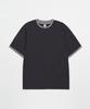 TOFFEE Two-Tone Layered T-Shirt (Navy)