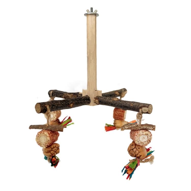 Multifunctional Parrots Stand Rotating Scratchers Toy for Conure Budgies
