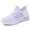 Shoes female couple large size lace-up sneakers soft-soled women's shoes fly-woven breathable casual shoes shallow mouth thick-soled single shoes