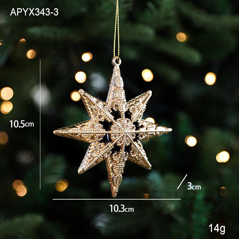 Cross-border Electroplated Christmas Tree Ornaments: Golden Snowflake & Reindeer Pendants