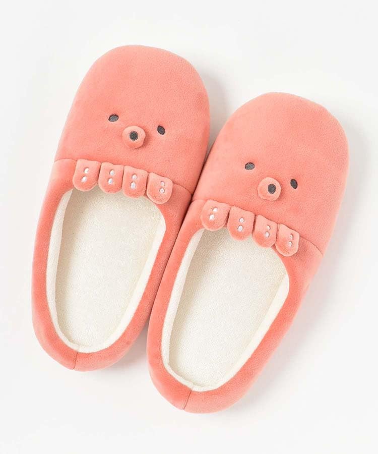 Bleu Bleuet Ocean Creature Size M Octopus Design Women's Slippers, (23.0-24.5cm),