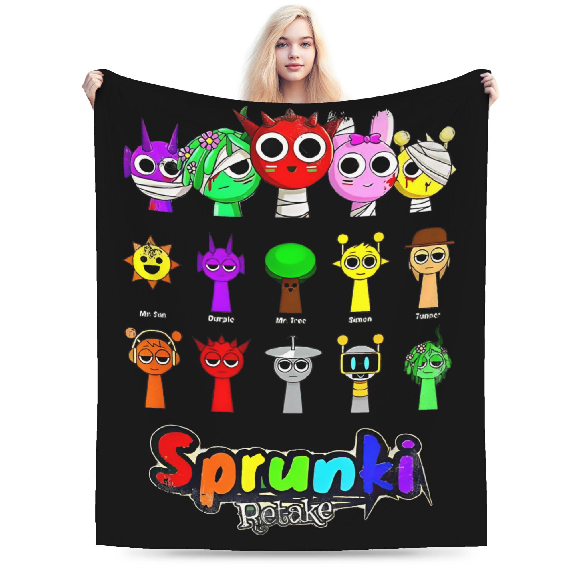 

Sprunki Incredibox Сірий Орен Фанбот Фланелева Пледова Ковдра Ігровий Килимок для Дому На Відкритому Повітрі Легкий Тонкий Килимок для Ліжка 150x125cm 60x50in