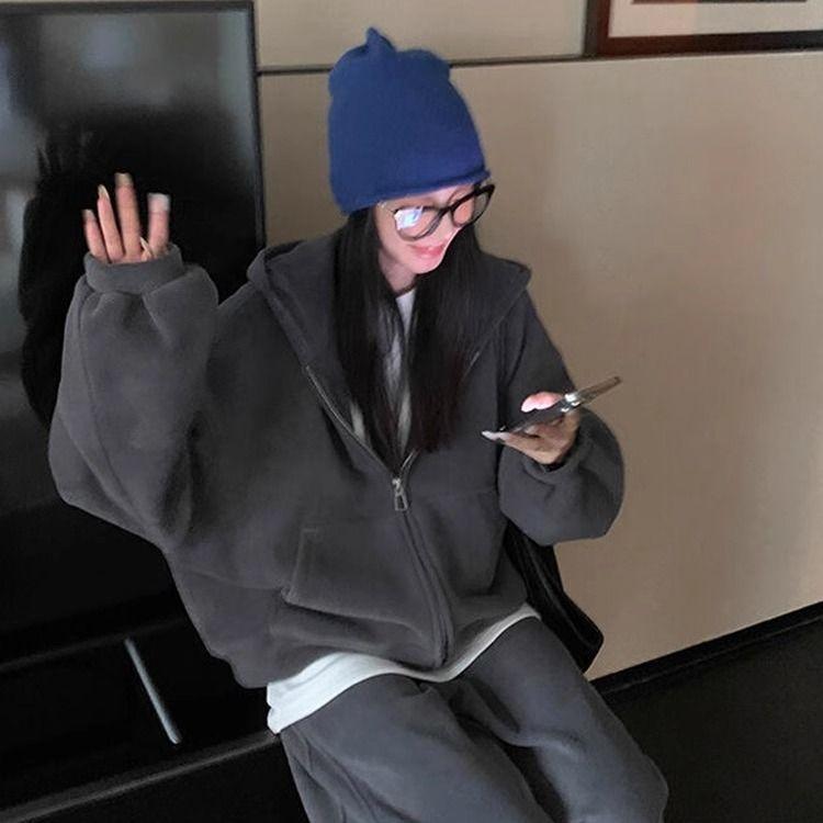 Plus Size Fashion Loose Running Sportswear Suit Women's Autumn Sweater Trousers Two-piece Suit