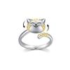 Cat Shaped Opening Adjustable Rings Alloy Material Finger Rings Gift for Women