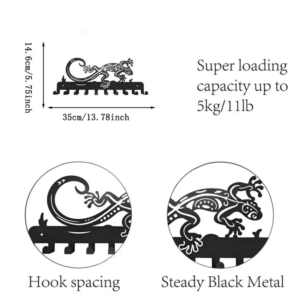 1шт. Металлическая настенная вешалка для полотенец Lizard с 10 крючками – прочная вешалка — фото 3