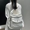 Damen Fashi Mehrzwecktasche Motorrad Schultertasche Große Kapazität Retro Gewaschen Crossbody Rucksack
