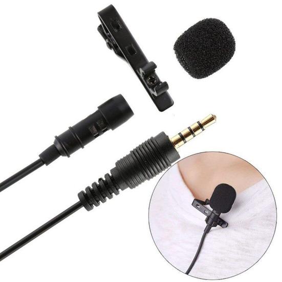 3.5mm Clip-on Lapel Free Wired Condenser Microphone Hands Mini Lavalier Mic