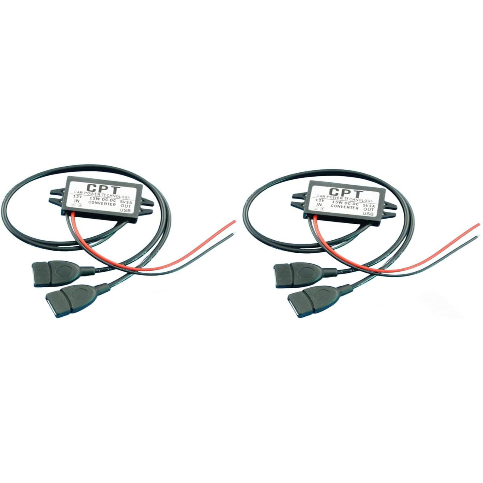 

HUIKKJP Dual USB Charging Adapter DC-DC To 5v 3A Car Converter Module Car Power Converter Power Converter (Black*2)