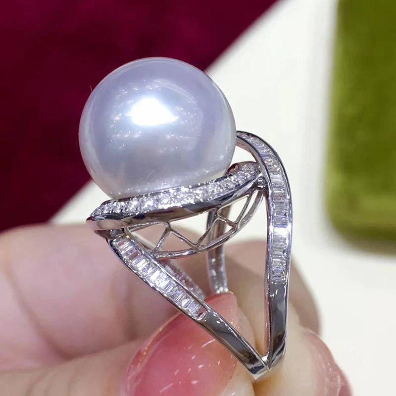 Baroque Imitation Pearl Luster Ring Female Court Style Design Jewelry