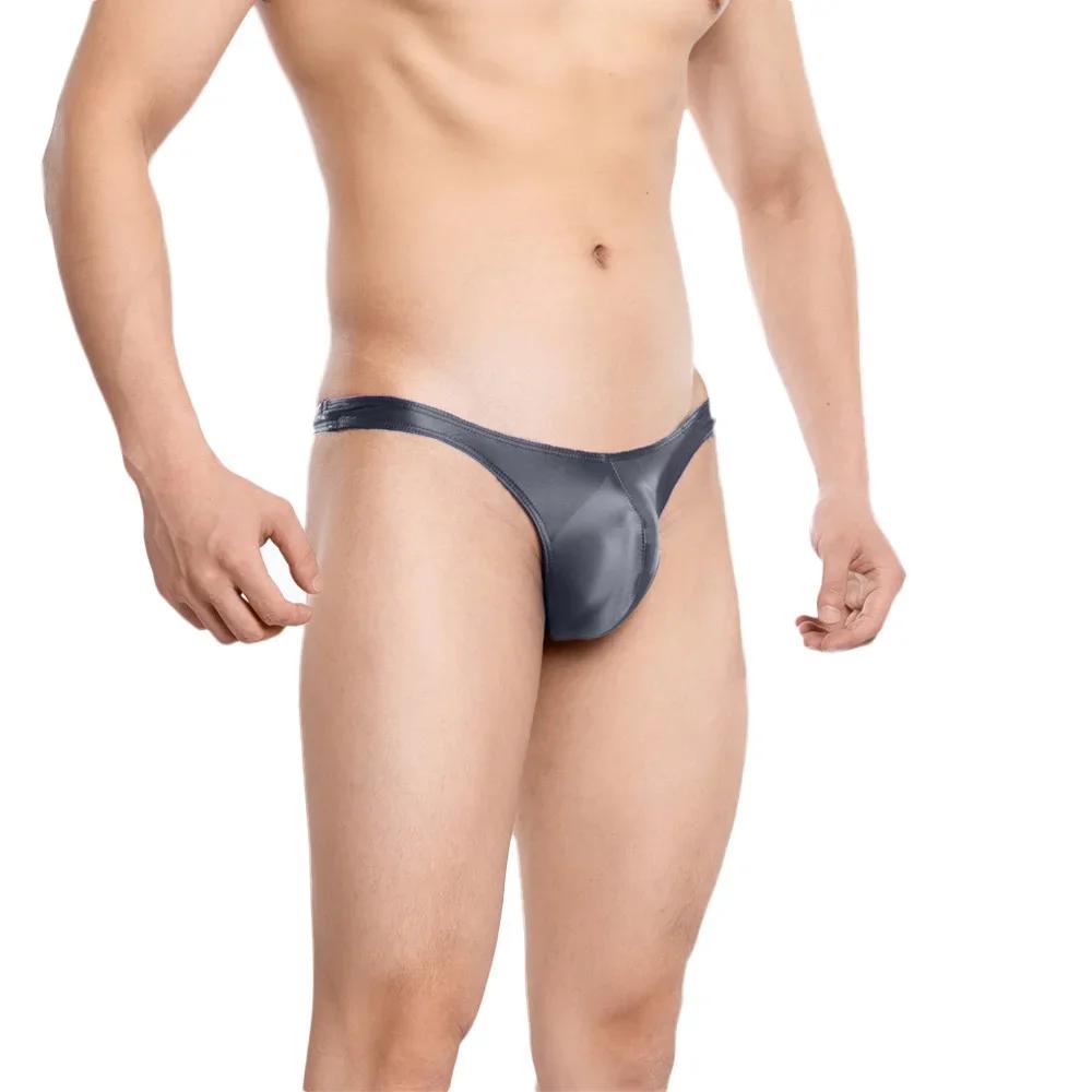 Sexy Low Waist Mini Thong Briefs Men'S Panties High Elastic Slip Underwear Exotic Man Lingerie Night Wear Allure Underpants