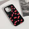 Creative Full Screen Red Cherry Phone Case For iPhone 16 15 14 13 12 11 Pro Max 16E X XR XS Max 7 8 Plus Shockproof Soft Cover
