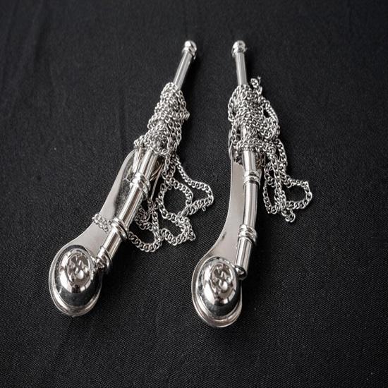 Solid Silver Shade Boatswain’s Whistles with chain, Nautical Bosun Call Pipe, Maritime Collectible Gift 10.16 cm