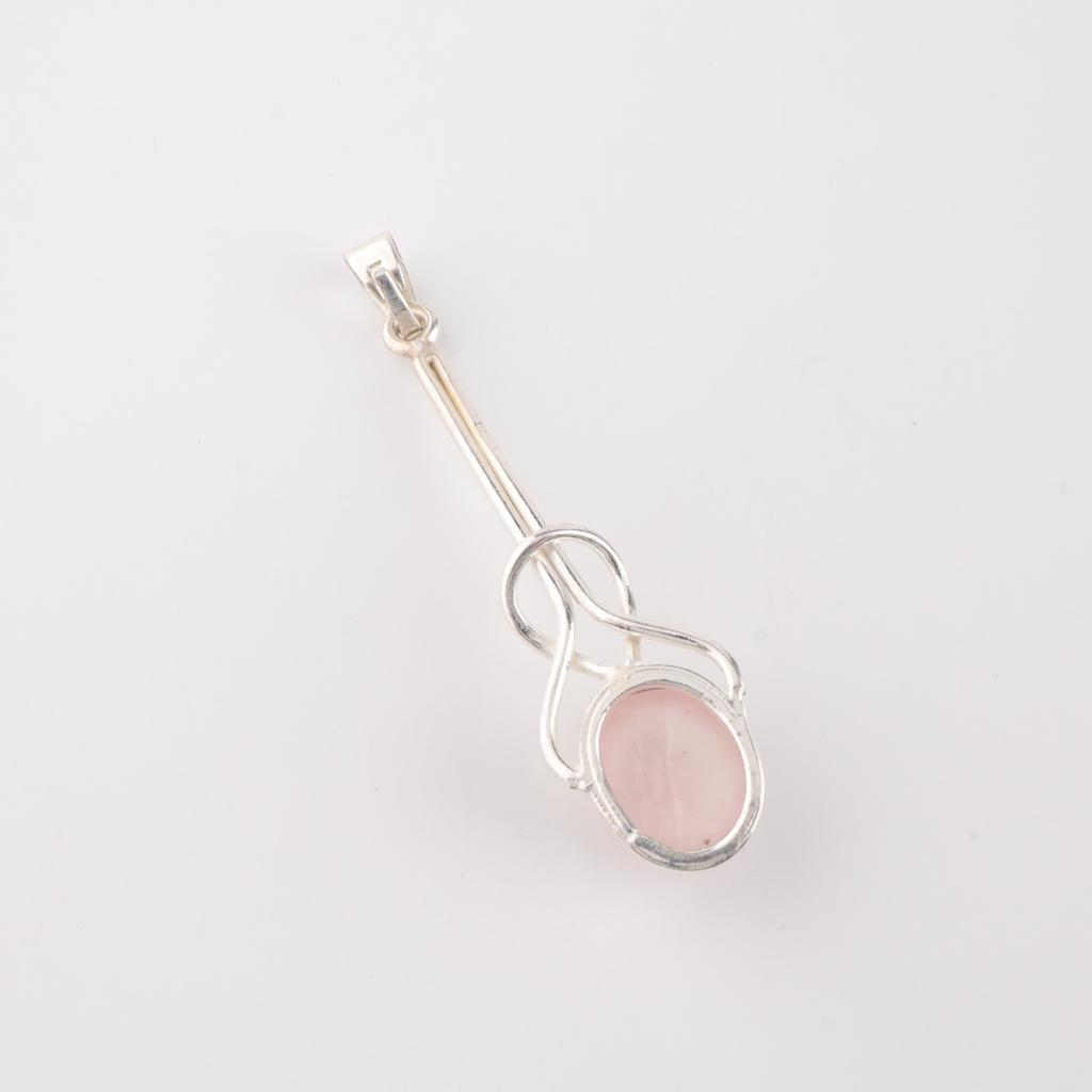 Rare Rose Quartz Gemstone 925 Sterling Silver Jewelry Handcrafted Pendant 1.79" PP-60-25