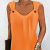 Letní Ženy Vesta s výstřihem do V Šaty bez rukávů Dutý prsten Jednobarevný Volný střih Tenké mini šaty Streetwear