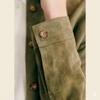Women's Jacket Genuine Suede Lambskin Leather Handmade Stylish Olive Green Fit