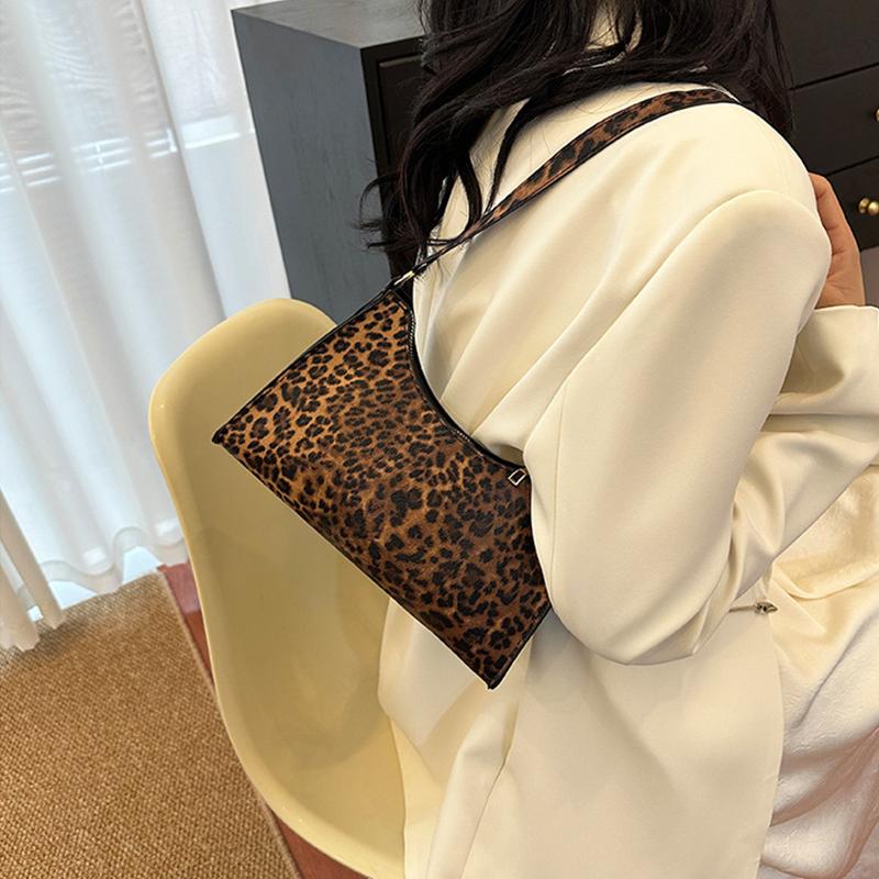 Fashion Zebra Leopard Print Women Handbag PU Leather Underarm Shoulder Bags