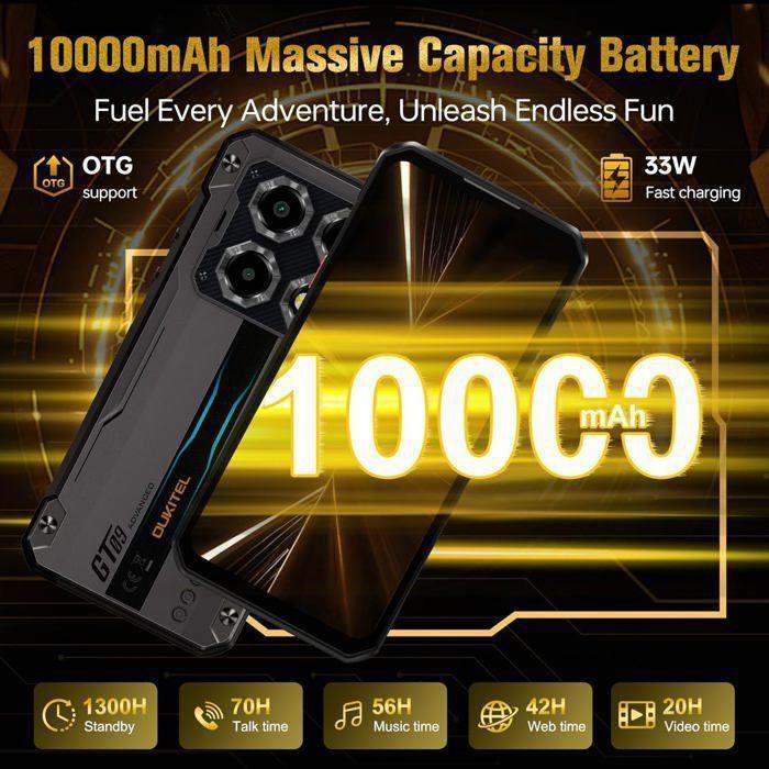 Refurbished - Oukitel WP60 5G Smartphone Robuste 24Go + 256Go 10000mAh/33W 108MP Caméra 7,2'' 120Hz Écran IP68 Téléphone Dual SIM NFC GPS - Jaune
