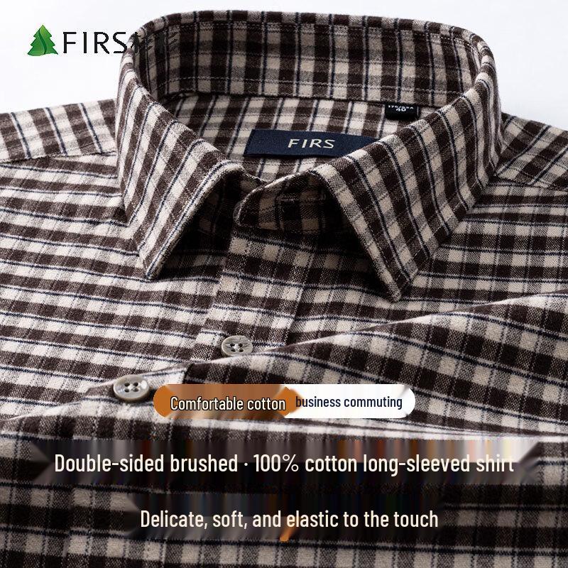 Chemise Décontractée à Carreaux Manches Longues 100% Coton pour Homme FIRS