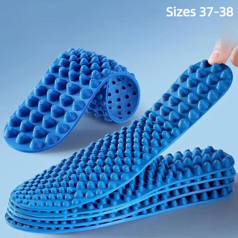 1 Pair Unisex Soft Acupressure Massage Insoles Trimmable Non-slip for Sneakers Boots Foot Pain Relief Outdoor Activities