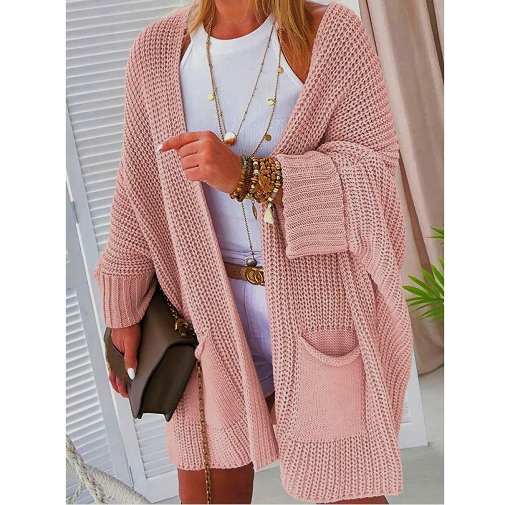 Dámské podzimní zimní pletené svetry kardigany kabáty dámské nadměrné volné dlouhé svetry svrchní oděvy