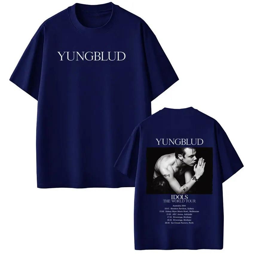 Unisex Women Hiphop Tshirts Singer Yungblud IDOLS Tour 2026 Graphics Tshirt Shortsleeved Loose Cotton Vintage Oversized Tshirts