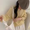 Korean lace-up lace lapel sweater jacket women's 2025 autumn and winter new solid color versatile soft waxy knitted cardigan