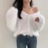 Loose and versatile autumn and winter cardigan lazy wind collar single-breasted knitted sweater neck top