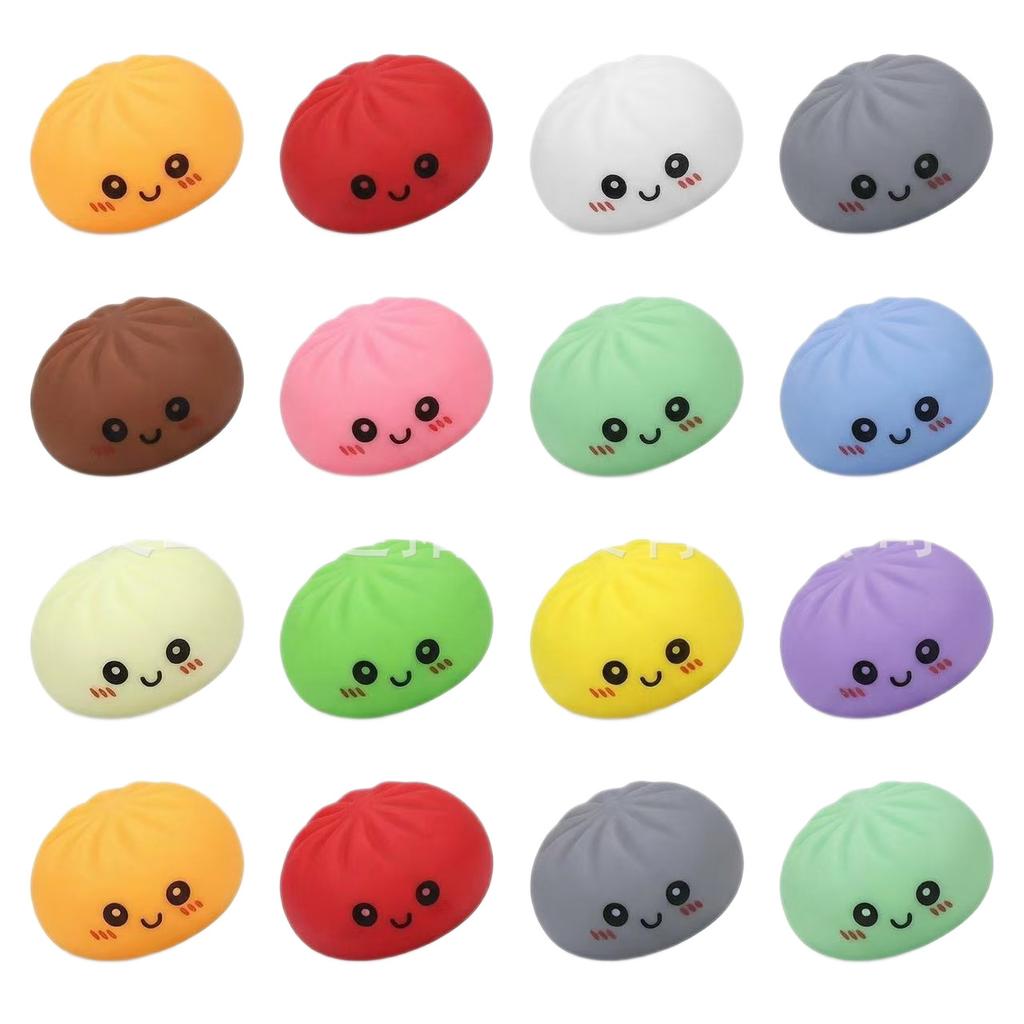 Sensory Fidget Prank Toy Colorful Mini Bun Dumpling Squishy Cute Stress Relief Squeeze Toy For Kids Adults