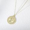 S925 Sterling Silver Portrait Relief Queen Coin Necklace for Women, European and American Ins Personality Trendy Retro Versatile Collarbone Chain