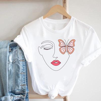 Dame à manches courtes T-shirt femme graphique T-shirt femmes imprimer vêtements décontracté dessin animé mode vêtements haut T T-shirt