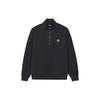 MLB Solid Color Half-Zip Stand Collar Sweatshirt Unisex Sweatshirt Black 3AMTB0241-50BKS