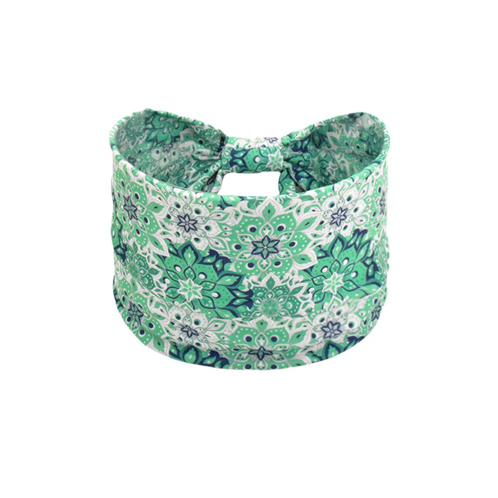 Women's Paisley Sport Yoga Headband - Sweat-Absorbing, Elastic Cotton, Bohemian Style