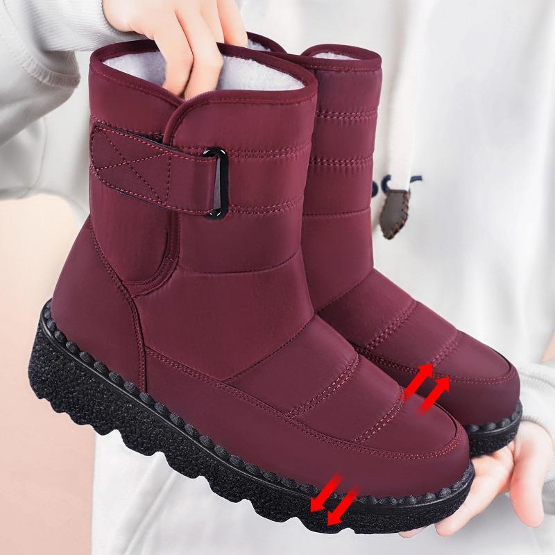 Cotton boots women's winter women's shoes large size velvet thickened boots polyurethane lightweight cotton shoes warm snow boots