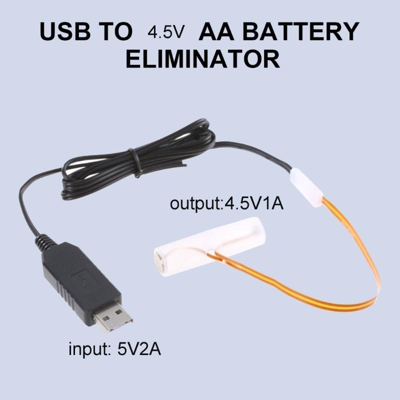 LR6 AA Battery Eliminators USB Power Supply Cable Replace 3Pcs 1.5V AA Battery Cable for LED Light Electronic Toys