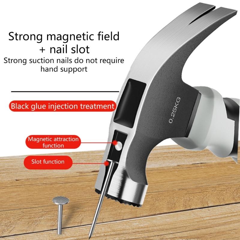 Multifunctional Heavy Duty Claw Hammer Straight Claw Hammer with Shock Absorbing Handle Heavy Duty Hammer Hand Tool