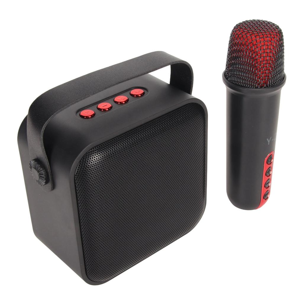 Mini Karaoke Machine Set Portable Bluetooth Speaker with 1 Wireless Microphone for Home Party KTV