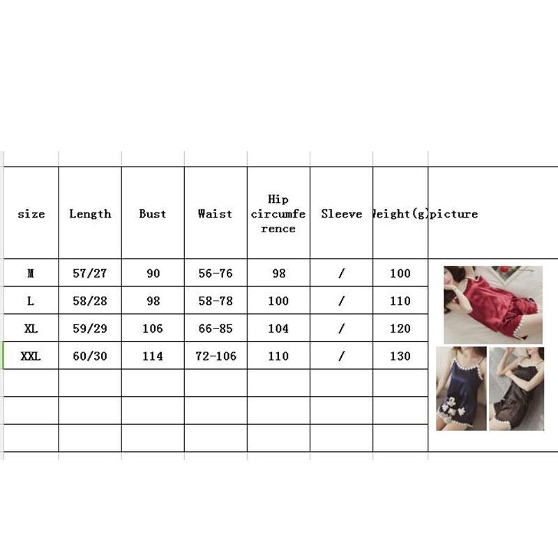 Summer Women 2 PCs Silk Sleeveless Sling Nightwear Casual Pajamas Set