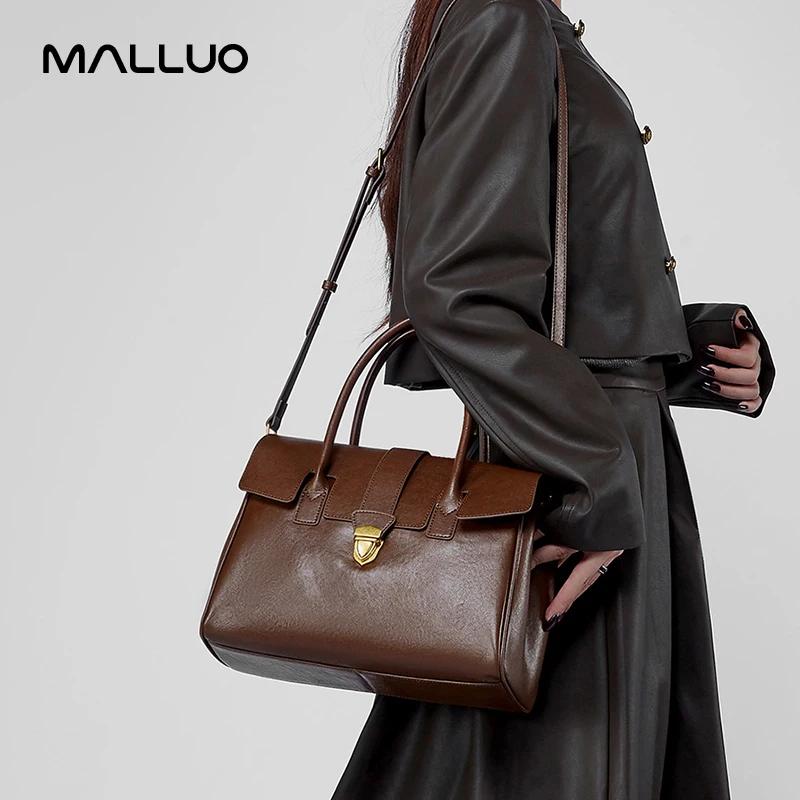 Female Casual Design Luxury Commuting Handbag Women's Natural Cow Real Leather Retro Shoulder Bags Ladies Fashi Cowhide Bag